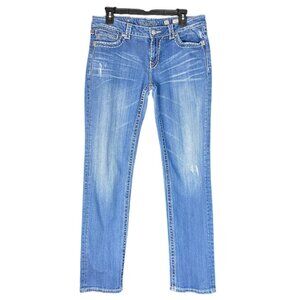 Miss Me Womens Embellished Blue Denim Bootcut Jeans Size 32 JP510GSK-2 SKINNY